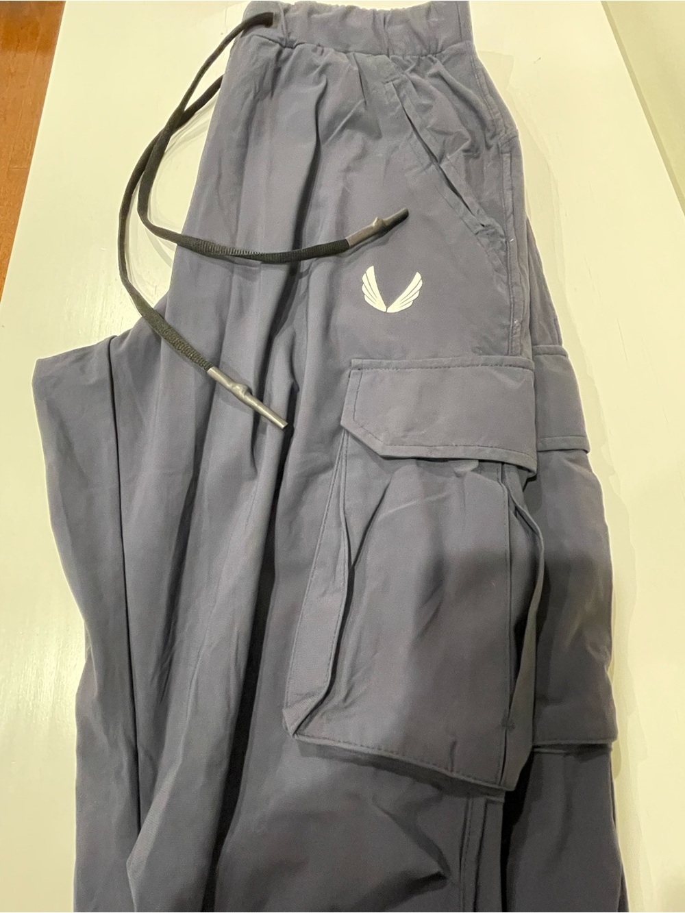 ASRV Navy Cargo Jogger Pants with White Logo